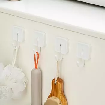 4 шт. настенные крючки самоклеящиеся, выдерживающие большую нагрузку, противоскользящие, без ударов, для кухни, ванной, полотенца, мяча для ванной, подвесные крючки для одежды под крючками для шкафа белый