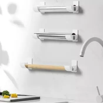 4 шт. настенных стеллажей для хранения мусорных мешков, простая установка, многоцелевые зонты, пластиковые органайзеры для оберток чёрный