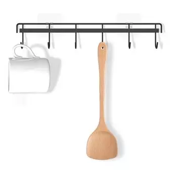 4 шт. настенный крючок для кухни, подвесная стойка для принадлежностей, самоклеящаяся, без сверления, железный шкаф, полка для хранения ложек и лопаток