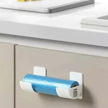 4 шт. настенный органайзер для хранения мусорных мешков, держатель для мусорных мешков, органайзер для пластиковой пленки, диспенсер для кухонной полки белый