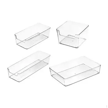 4 шт. настольный органайзер прозрачный ящик штабелируемый контейнер для хранения ящик для домашних животных