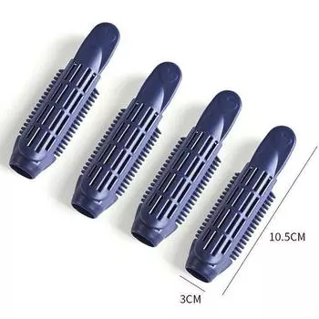 4 шт., натуральные пушистые заколки для волос, вьющиеся пластиковые самозахваты, пушистые заколки для волос с корнем темно-синий