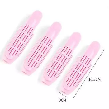 4 шт., натуральные пушистые заколки для волос, вьющиеся пластиковые самозахваты, пушистые заколки для волос с корнем розовый