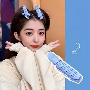 4 шт., натуральные пушистые заколки для волос, вьющиеся пластиковые самозахваты, пушистые заколки для волос с корнем 1