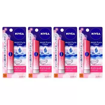 4 шт. Натуральный цвет для губ, придающий яркость, вишнево-красный 3,5 г