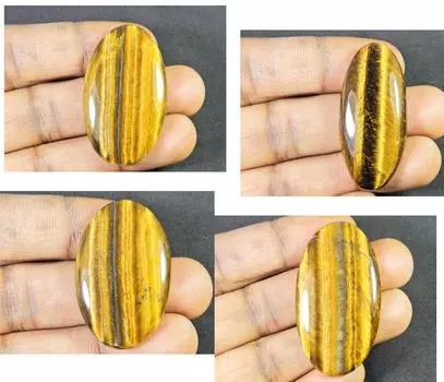 4 шт. натуральный дизайнерский тигровый глаз круглый редкий кабошон россыпью драгоценный камень 38-48 мм RQ-1051