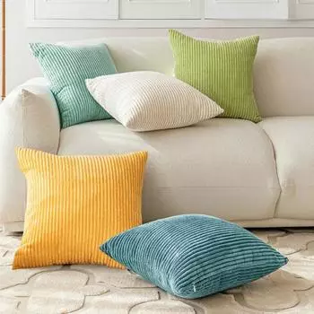4 шт. наволочка в полоску, однотонный цвет, пэчворк, скрытая застежка-молния, вельветовая наволочка для подушки, спальня, гостиная, диван, украшение для вечеринки 40cm C