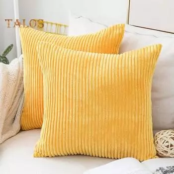 4 шт. наволочка в полоску, однотонный цвет, пэчворк, скрытая молния, вельветовая наволочка для подушки, для спальни, гостиной, дивана, украшения для вечеринки 40cm B