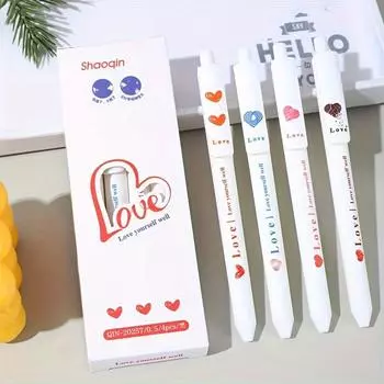 4 шт. нейтральных ручек для студентов для обучения письму, школьные культурные принадлежности, подарки, плавное письмо (Черные чернила)