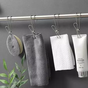 4 шт. Нержавеющая сталь длинный хвост клип с крючками металлические вешалки клипсы прищепки для подвешивания одежды на открытом воздухе кухня офис