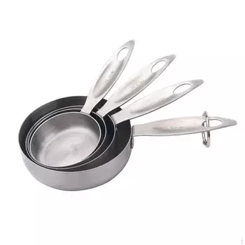 4 шт. Нержавеющая сталь мерные чашки штабелируемый набор легко хранить прочный для приготовления пищи