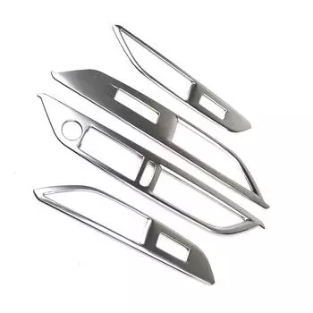 4 шт. Нержавеющая сталь, панель управления переключателем стеклоподъемника автомобиля, накладка на рамку для Peugeot 3008 GT 5008 GT 2017 2018, автомобильные аксессуары серебряный