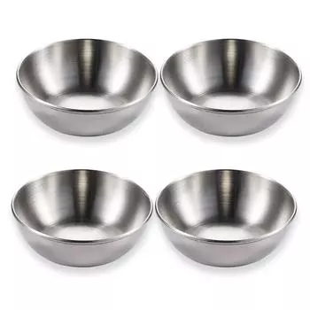 4 шт. Нержавеющая сталь соусница суши тарелки специи уксус миски для макания бытовая посуда десерт для столовой