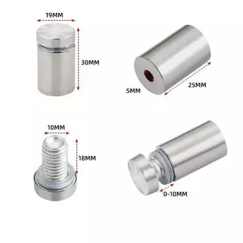 4 шт. нержавеющие рекламные гвозди, устойчивые к ржавчине, винты для стекла и керамической плитки, декоративная живопись 19x30MM