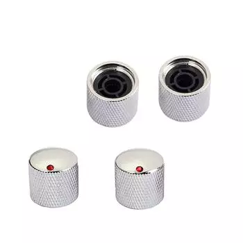 4 шт. Нескользящие ручки управления потенциометром для гитары, замена, ручки громкости и тона, куполообразные ручки для электрогитары и бас-гитары, запчасть серебряный