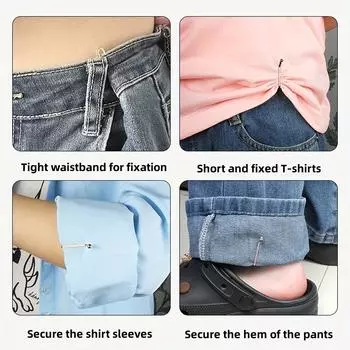 4 шт. невидимый металлический зажим для утяжки талии, регулируемый зажим для кнопок, подходит для джинсов и одежды, модных аксессуаров чёрный