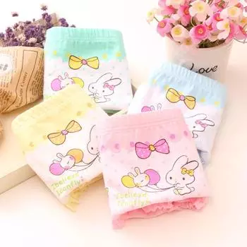 4 шт. нижнее белье для девочек, детские трусы, короткие штаны с рисунком M 1-3Years разноцветный