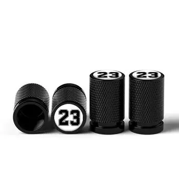 4 шт. номер 23 забавные автомобильные колпачки клапанов аксессуары наклейка авто колесо шина клапан стержень шины воздушный чехол универсальный автомобильный стиль чёрный