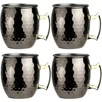 4 шт., новая коктейльная винная кружка Московский мул, пивная кружка из нержавеющей стали, кофейные барные принадлежности, посуда для чашки Рамадана 550ML