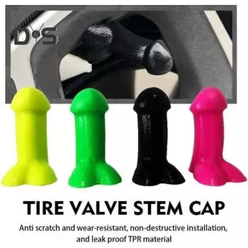 4 шт., новинка, шапки-пародии, силиконовые шапки с клапаном, пенис, светящиеся шапки со штоком шины, шапки с сердечником для шуток, полоски на бампере зелёный