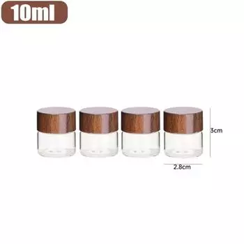 4 шт. Новые 10/20/30 мл Стеклянная бутылка Деревянные крышки Герметичные банки Запечатанный контейнер Стеклянная пробирка для кофейных зерен Кухня