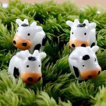 4 шт. Новые коровы, животные, сказочный сад, миниатюры, мини-гномы, моховые террариумы, фигурки из смолы