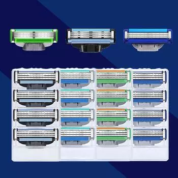 4 шт. новых бритвенных лезвий для Gillettee Mache 3 Turbo Safety Manual Shave Machines для мужчин со сменными лезвиями чёрный