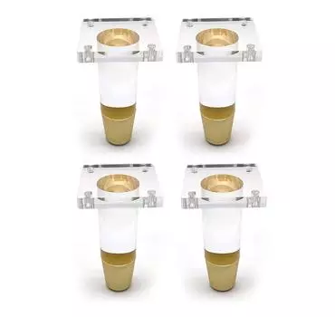 4 шт. ножки для мебели, акриловые ножки, ножки для шкафа с предустановленным подвесным болтом 5/16 дюйма и Т-образной гайкой, сменные ножки из золота и акрила Height 8CM