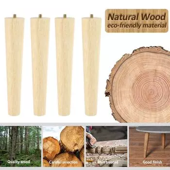 4 шт. ножки для мебели деревянные сплошные ножки для мебели косые прямые нескользящие ножки для стульев и столов сменные ножки протектор пола для дома