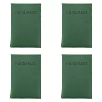 4 шт. Обложка для паспорта, изысканный мягкий водонепроницаемый чехол для паспорта из искусственной кожи, кошелек для хранения темно-зеленого