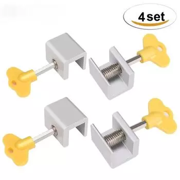 4 шт. оконные замки, регулируемый замок для раздвижных дверей с ключом, оконная пробка, алюминиевые оконные замки, защитные замки для детей, домашних животных, дома
