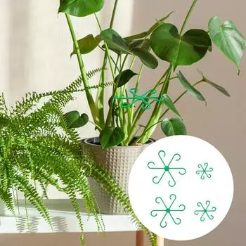 4 шт. опоры для стеблей вьющихся комнатных растений, пластиковые держатели для стеблей вьющихся растений, многоразовые колышки для цветочных растений, крючок для стеблей, для выращивания M