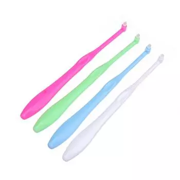 4 шт. ортодонтическая межзубная щетка с одним пучком, мягкая зубная щетка для чистки зубов, инструмент для ухода за полостью рта, маленькая головка, мягкий имплант для волос для взрослых