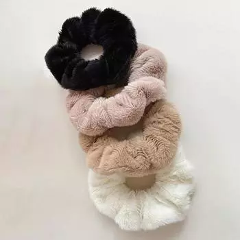 4 шт. осенне-зимние высококачественные кольца для толстой кишки цвета кофе Майяра, большая заколка, плюшевая клипса-уточка Size fits all