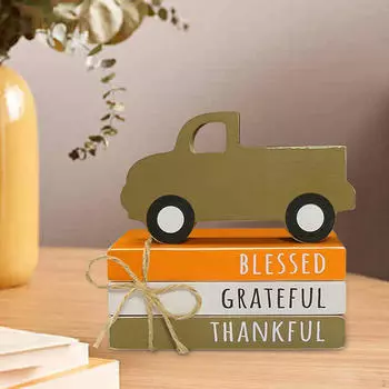 4 шт. Осеннее украшение деревянные книги автомобиль статуя книжная полка украшение многоуровневый поднос декор для