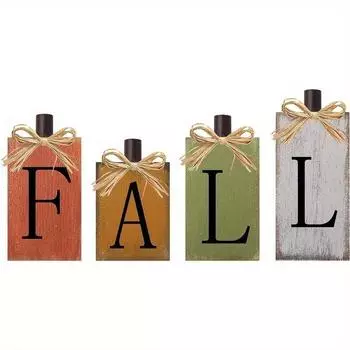 4 шт. осенние украшения для дома, знаки благодарения, деревянный знак на стол, винтажный фермерский блок, знак урожая, осень, домашний декор разноцветный