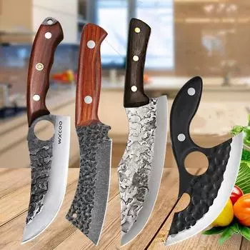 4 шт. Острый многофункциональный кухонный нож из нержавеющей стали, набор кухонных ножей, бытовой разделочный нож для свинины, нож для разделки мяса, нож для фруктов 4pcs