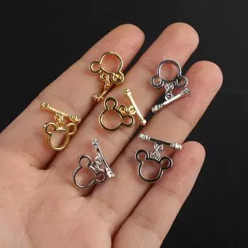 4 шт. OT медвежьи застежки для ожерелья, браслета, латунная пряжка, крючки, разъем для DIY, аксессуары для изготовления ювелирных изделий 14x13mm