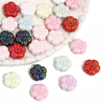 4 шт./пакет цветные акриловые бусины цветок Шарм свободные бусины-разделители для DIY ожерелье браслет аксессуары для изготовления ювелирных изделий розовый