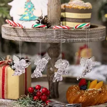 4 шт./пакет креативная новогодняя елка прозрачный ангел кулон сделай сам домашний праздничный вечерний новогодний акриловый подвесной орнамент 1