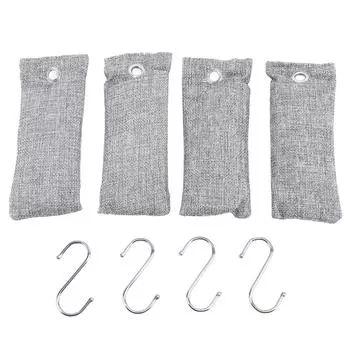 4 шт., пакетики с активированным углем, поглотитель запахов, дезодоратор для обуви, освежитель автомобиля, бамбуковый уголь Pur