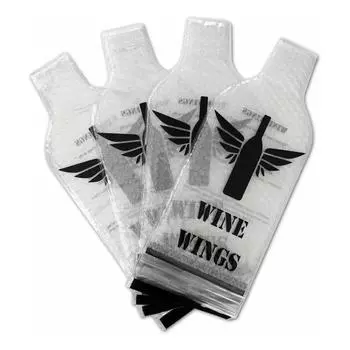 4 шт. пакеты для красного вина, винные сумки, дорожные протекторы для бутылок, многоразовые, видимые, двухслойные B