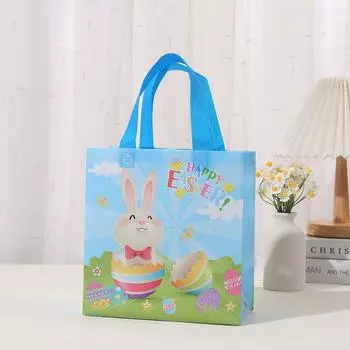 4 шт., пакеты для счастливых пасхальных яиц, пасхальный кролик, цыпленок, яйцо, подарок, многофункциональные сумки с ручками для упаковки подарков, товары для пасхальных вечеринок One Size