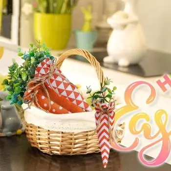 4 шт. пасхальная игрушка из ткани морковка искусственная морковь растительное украшение деревенское чучело моркови украшение для весенних фермерских корзин декор ваза наполнитель Carrot Set