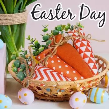 4 шт. пасхальная игрушка из ткани морковка искусственная морковь растительное украшение деревенское чучело моркови украшение для весенних фермерских корзин декор ваза наполнитель Carrot Set