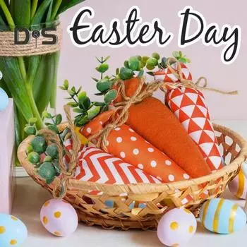 4 шт. пасхальная игрушка из ткани морковка искусственная морковь растительное украшение деревенское чучело моркови украшение для весенних фермерских корзин декор ваза наполнитель Carrot Set