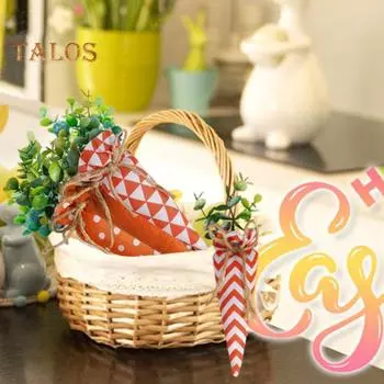 4 шт. пасхальная игрушка из ткани морковка искусственная морковь растительное украшение деревенское чучело моркови украшение для весенних фермерских корзин декор ваза наполнитель Carrot Set
