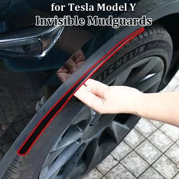 4 шт. передний задний брызговик для Tesla Model Y 2022 брызговики защита ABS бровь крыло невидимые брызговики 2023 аксессуары чёрный