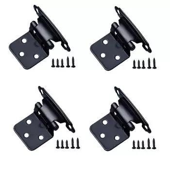 4 шт. петли для шкафа, накладные, самозакрывающиеся, крепление на лицевую сторону, петля для двери шкафа, гидравлическая пружинная петля чёрный
