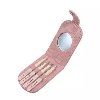 4 шт. пинцеты для бровей из нержавеющей стали, зажимы для бровей, косметический инструмент с зеркалом, набор для подравнивания бровей, инструменты для удаления волос на лице 1set розовый